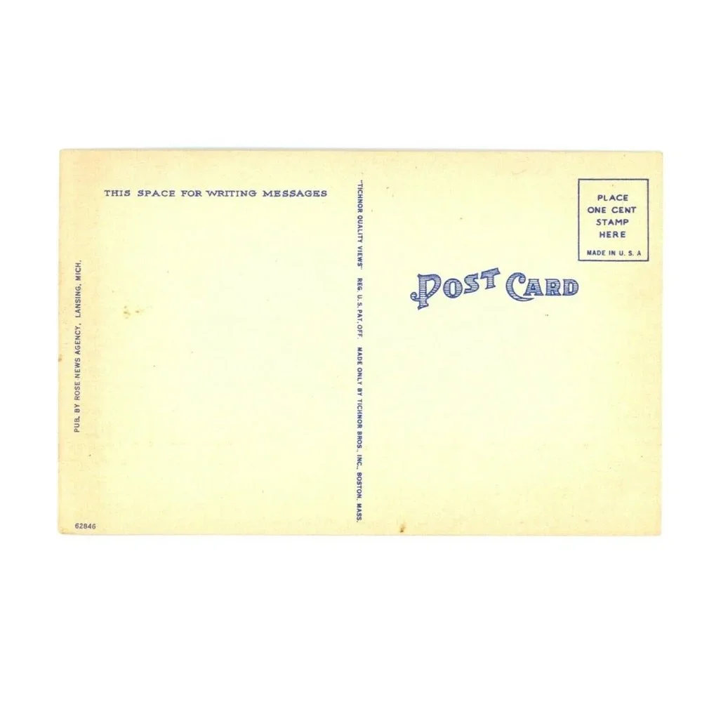 Vintage Postcard Lansing Michigan‎ United States Post Office Travel USA Unposted